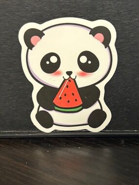 Panda bear eating watermelon sticker